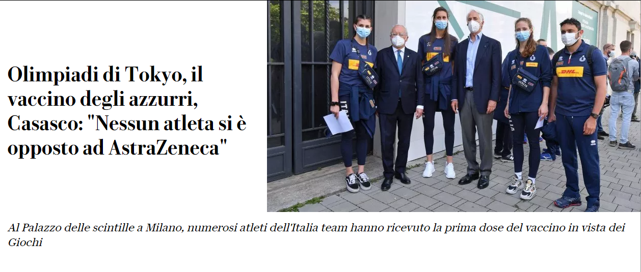 La Repubblica: Olimpiadi di Tokyo, Casasco 